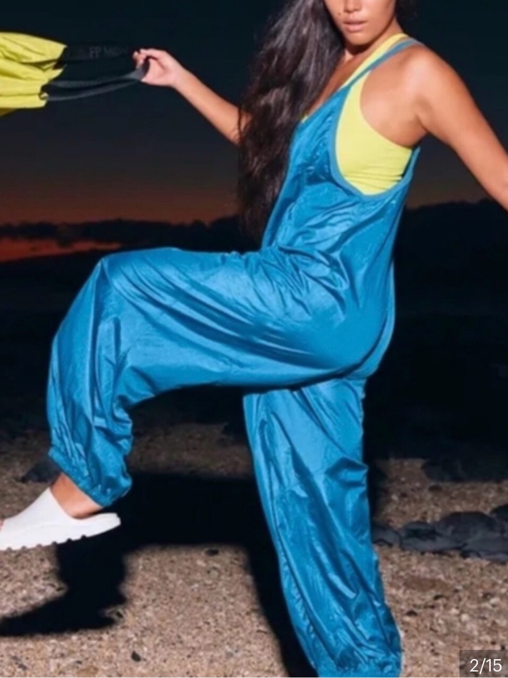 NWOT FP Movement Superstar Onesie Balloon Jumpsuit Turquoise Small Free People
